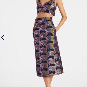 LA DoubleJ Multicolor A-Line Skirt